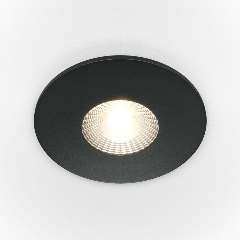 Porta faretto fisso rotondo nero incasso foro 6cm supporto lampade LED GU10  GU5.3 MR16