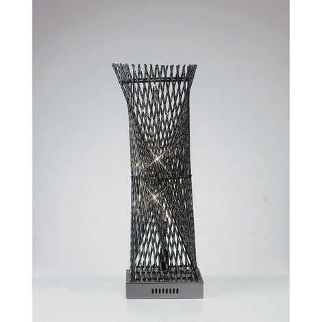 Inspired Arista Aluminium Lampada da tavolo quadrata Arista Twisted 5 luci G4 Cromo lucido/Nero, NON compatibile LED/CFL