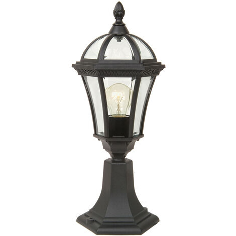 Elsteadbury - Lanterna a piantana da esterno 1 Luce Nera IP44, E27