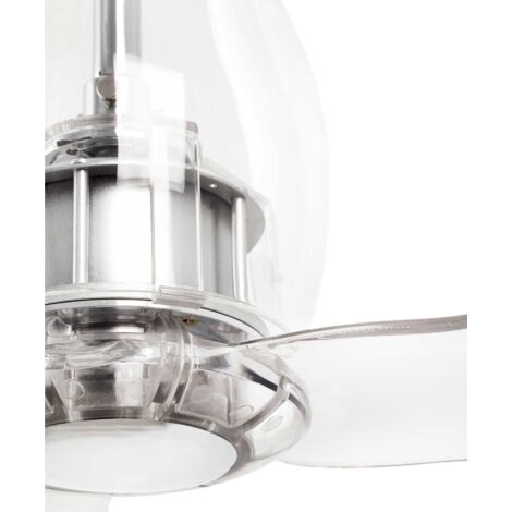 Ventilatore Da Soffitto FARO ETERFAN Con Pale In Vetro Trasparente – 128 Cm, Motore DC A 6 Velocità E Telecomando