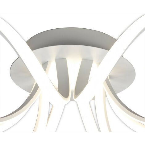 Inspired Mantra - Knot Blanco - Plafoniera semi-filo 74 cm rotonda 5 bracci  ad anello 60W LED