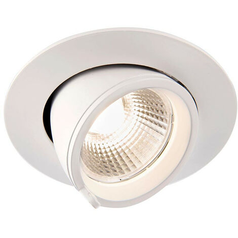 Saxby Axial Faretto da incasso a LED per interni inclinabile con vernice  bianca opaca e vetro trasparente 3000K