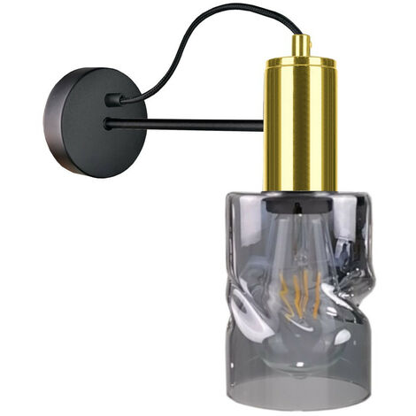 Lampada da parete interna KUKKA con interruttore e presa Colore Nero