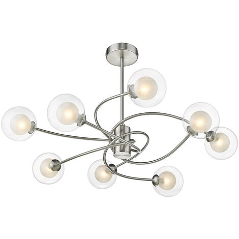 LAMPADARIO MODERNO LAMPADA TETTO CRISTALLO PLAFONIERA FERRO SOSPENSIONE 10  LUCI - Beautiful