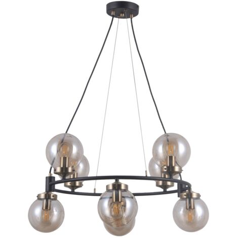Lampada a sospensione a globo in metallo ferro sferica creativa industriale luce da soffitto decorazione per ristorante loft ingresso scale casa (nero