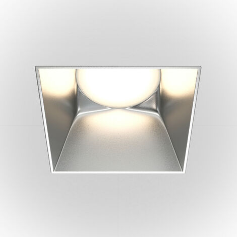Faretto da incasso, faretto da soffitto, Aqua in alluminio, quadrato, da bagno, cromato, IP65, per lampada a LED, da incasso + attacco GU10 230 V