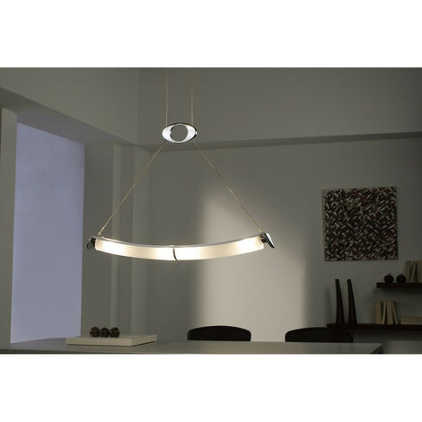 Zira Piantana 2 Luci G9, Cromo Lucido/Vetro Bianco Smerigliato/Wengè, NON LED/CFL Compatibile