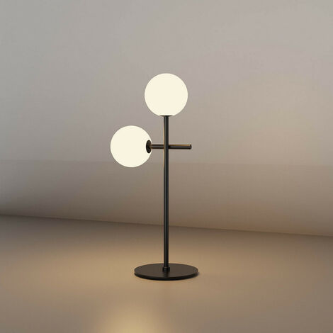 Inspired Mantra Fusion Cellar Lampada da Tavolo Cantina 2 Luci, LED 5W Sostituibili, 3000K, Nero