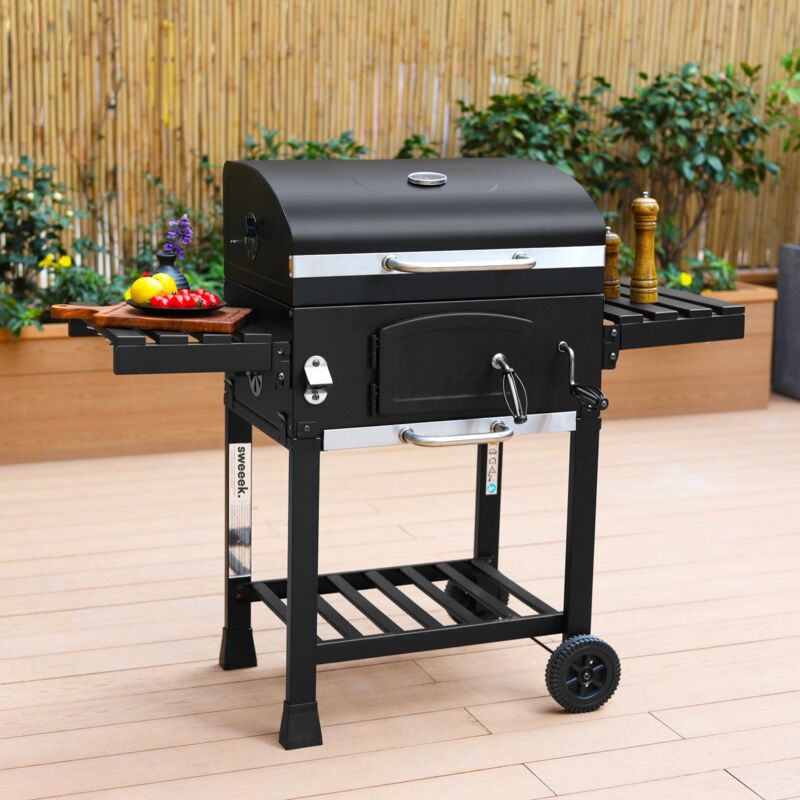Barbacoa de carbón color negro Cruccolini BA14 92 x 13 x 69 cm