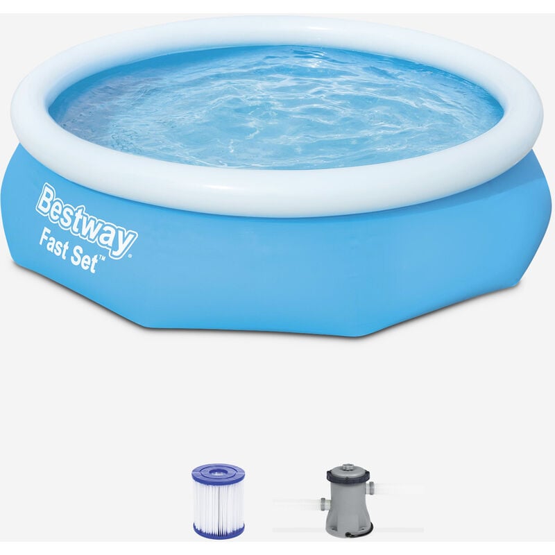 Piscina desmontable inflable BESTWAY azul - Diamante - 300x76cm - redonda con filtro