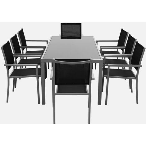 Comedor Valencia con 8 sillas Valencia negro