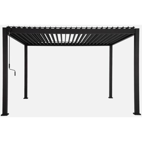 Pérgola bioclimática  3x4m de aluminio con lamas orientables, Triomphe 3x4m, Antracita, 400x300x250 cm