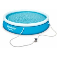 Piscina hinchable portátil azul BESTWAY - Jade ⌀ 360 x 76cm - piscina redonda con filtro de cartucho y 2 cartuchos incluidos - Azul