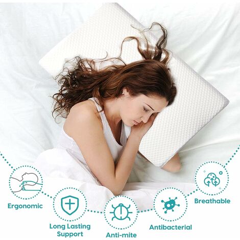 per Dormire in Tutte Le Posizioni,Nero,S Cuscino Basso Contro Dolori Cervicali Cuscino Ergonomico PETAMANIM Cuscino Sagomato in Memory Foam Cuscino Sottile 