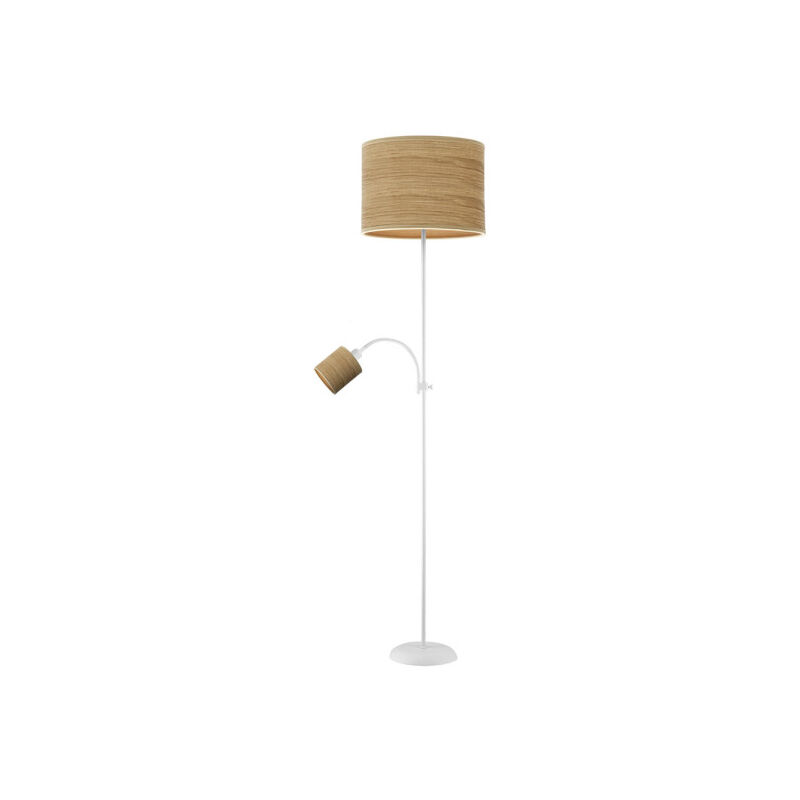FABRILAMP Boden FABRILAMP Wohnzimmer Armonia 1xe27 1xe14 Weiß-weißes Holz/helles Holz/Lesegerät 155x40x40 Cm