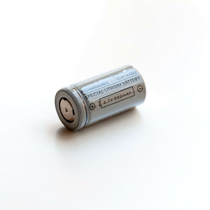 Lithium-Batterie 3,7Vdc 900mA Mit Schutzhülle 18x39mm 7A Für Zigarren  ICR18350