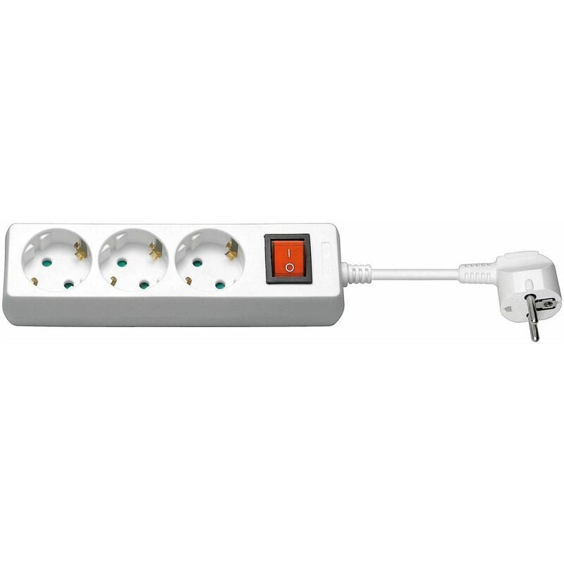 3-fach Steckdosenleiste mit Schalter und 2 USB Ports, zum Anschluss von bis  zu drei Elektrogeräten und zwei USB-Geräten, mit Kindersicherung,  Kabellänge 1,5m, (Funk)Steckdosenleisten, Netzteile, Steckdosen und USB