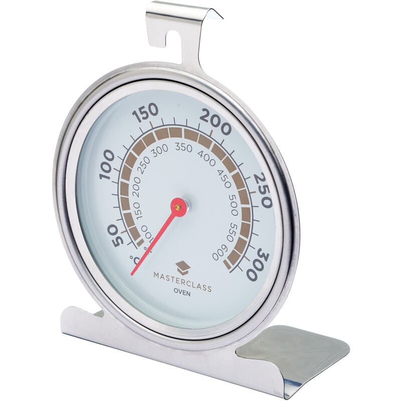 KitchenCraft MasterClass Thermometer de Backofen de 50-300 Grad Celsius,  Edelstahl, Silber