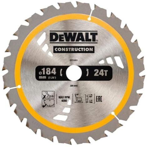DEWALT SCHEIBENSÄGE 184x20mmx24z