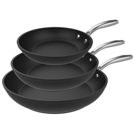 Bratpfannenset 20-24-28 cm aus geschmiedetem Aluminium mit 3,5 mm starkem Induktionsboden und maximaler Whitford Eterna®-Antihaftbeschichtung, 100% PFOA-frei. (1/5)