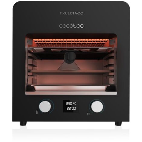 Cecotec elektrische Grill Txuletaco 8000 Inferno – Höhenverstellbar bis 850 ºC – Digitales Thermometer – Pizzastein – Timer bis 60 Minuten (1/8)