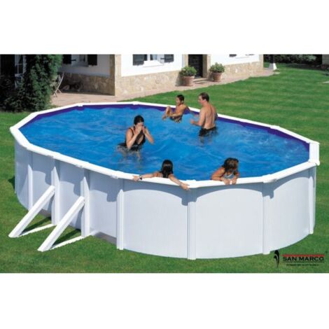 Gre KIT500ECOB Schwimmbad oberirdisches Schwimmbad mitaufblasbarem Ring Oval 14550 L Blau, Weiß (1/4)