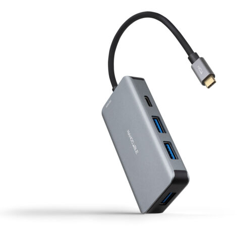 Hub USB 3.2 Gen1 Nanocable 10.16.1005/ 3xUSB/ 1xUSB Tipo-C/ 1xUSB Tipo-C PD (1/2)