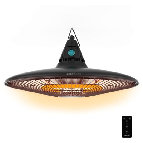 Cecotec Calefactor Cerámico de Sobremesa Bajo Consumo ReadyWarm 1500 Ceramic Flames. 1500W, Luz Efecto Llamas, Termostato Regulable, 2 Modos, Triple Sistema de Seguridad, Ideal para 15 m², Negro