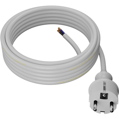 Awtools przewód z wtyczką 5m 2x1,5 biały h05vv-f (1/4)