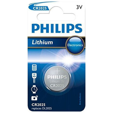 Lithium Batterie Cr2025 Philips 3vdc (Blister 1 Batterie) Cr2025-philips (1/2)