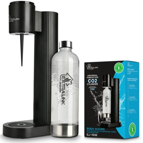 Original Soda Maker In Mattschwarz – Sprudelwasserbereiter Für Zu Hause, Inkl. 1L BPA-freier PET-Flasche (CO2-Zylinder Nicht Enthalten)