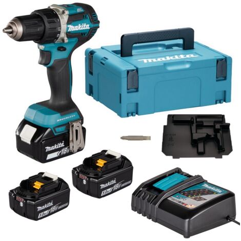 Makita Akku Bohrschrauber 18V 3x5,0Ah mit Ladegerät im MAKPAC Koffer DDF484RT3J (1/5)
