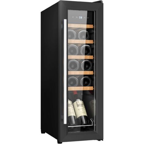 Cecotec Vinoteca Bolero Grandsommelier 1550 Schwarz Kompressor, 15 Flaschen, geräuschlos, hohe Leistung, regelt die Temperatur of Ihrer Weine zwischen 5 und 18 ºC, Touch-Steuerung, Innenbeleuchtung