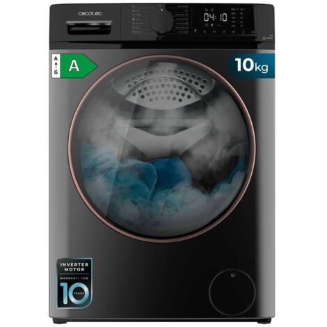 Waschmaschine, 10 kg, Steel, 1400 U/min, Inverter Plus Motor, SteamMax, DrumClean, Allergy Care, Pearl Drum, Delay Start, Stop&Go, LED-Display und verchromte Oberflächen, ECO-Programm und KidLock