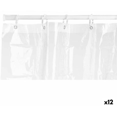 Extra Langer Duschvorhang Transparent - 182x213cm Mit Magneten