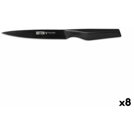 Quttin Messerset Schwarz – 6 Stück, Edelstahl-Klingen, Kompaktes Aufbewahrungsdesign