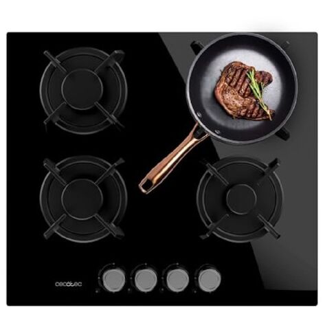 Cecotec Gaskochfeld Bolero Squad G 5200F – 5 Flammen, 11 KW, Schwarzglas