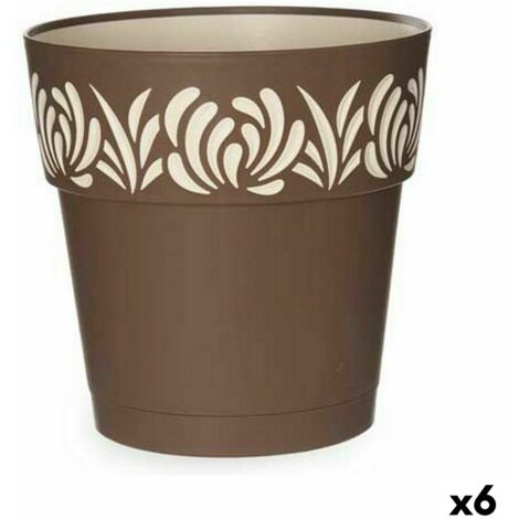 EDA PLASTIQUES Pflanzentopf Marina Ungelocht – Kunststoff, Maße 25x25x21,5 Cm, In Taupe (graubraun)