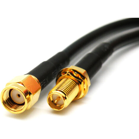 BeMatik Koaxialkabel SMA-Stecker Auf SMA-Buchse – 2m, 50 Ohm, Für Antennen & Funk