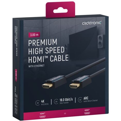 Clicktronic HDMI Kabel HighSpeed 3m, Ethernet 70304 (1/5)