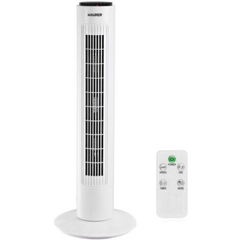 Ventilador Maurer Torre 73 cm 3 Velocidades. Funcion Oscilante. Con mando a distancia. (1/3)