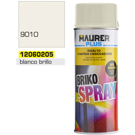 Glänzendes, tiefweißes Spray Maurer 400 ml.