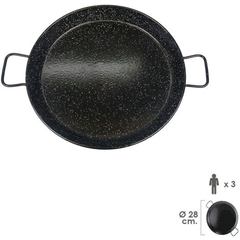 Emaillierte, valencianische Paellapfanne 3 Personen / 28 cm.