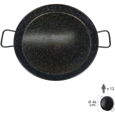 Emaillierte, valencianische Paellapfanne  12 Personen / 46 cm.