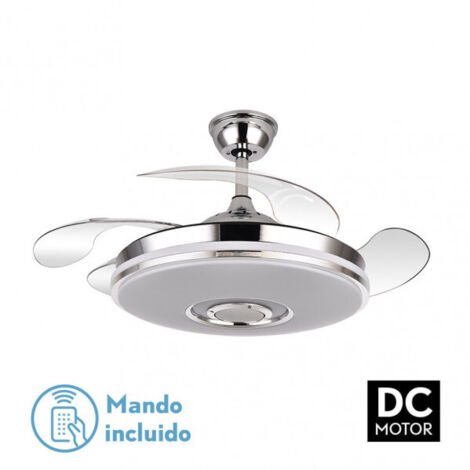 DC Noto 72W Chrom-Deckenventilator mit Bluetooth