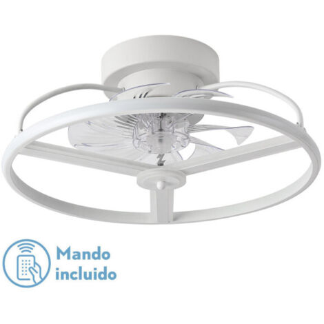 FABRILAMP Ventilator 60w Dc Bora White 8 Blades Transp. 18x50x50cm 6Vel. 3 Farben / Erdbeben, Memory, Timer und Intensitätskontrolle 5100lm (1/2)