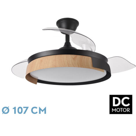 Ventilator dc provenza 72w 7200lm schwarz/haya 3asp.ausklappbar 36/51x50/107d.3col, Fernbedienung, Timer, Speicher