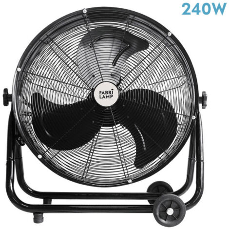 Poniente Industrieventilator 240 W Schwarz 85 x 86 x 41,5 cm 3 einstellbare Geschwindigkeiten mit Rädern