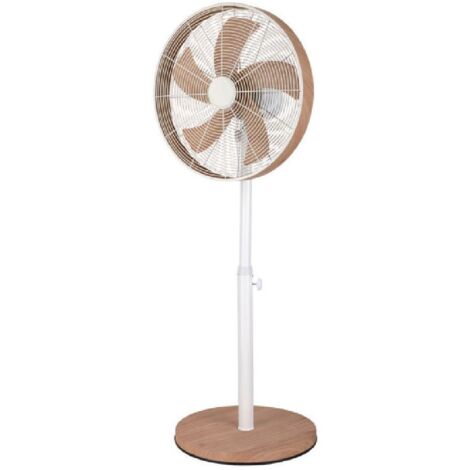 Fan de pie alcañiz blanco/haya 3vel.50w.5aspas oszillierend und rotierend regx45x37cm (1/2)