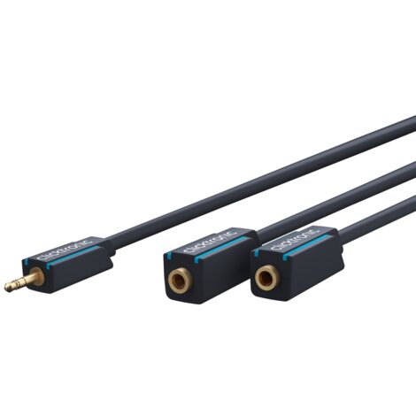 3,5-mm-AUX-Adapterkabel, stereo, Premium-Kabel  1x 3,5-mm-Klinken-Stecker  2x 3,5-mm-Klinken-Buchse  0,1 m  OFC-Innenleiter. Kabellänge 0.1 m (1/5)